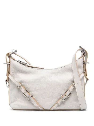 Givenchy Voyou Mini Leather Shoulder Bag In White