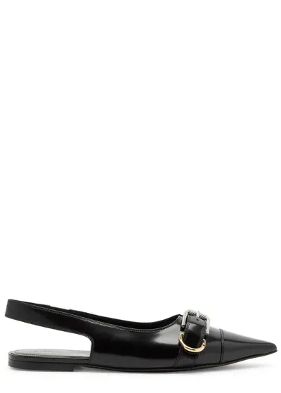 Givenchy Voyou Patent Leather Slingback Flats In Black