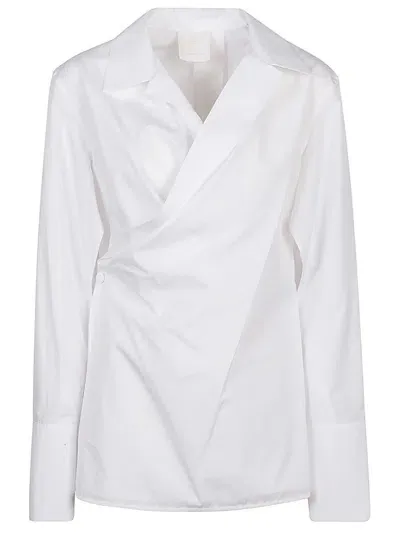 Givenchy Wrap-design Poplin Shirt In White