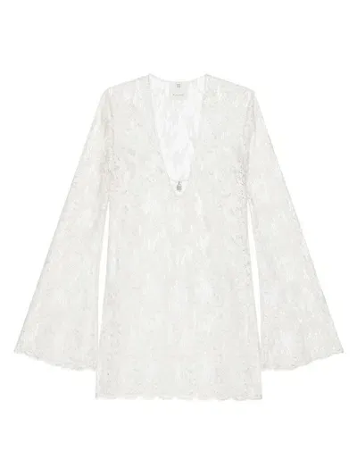 Givenchy Women's Plage Dress In Lace With 4g Detail In Ecru