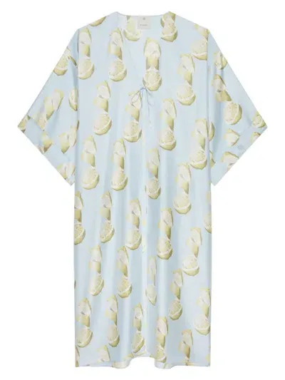 Givenchy Women's Plage Printed Kaftan In Silk In Blue Multi