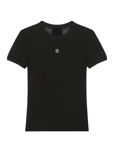 Givenchy Slim Fit T-shirt In Transparent Cotton In Black