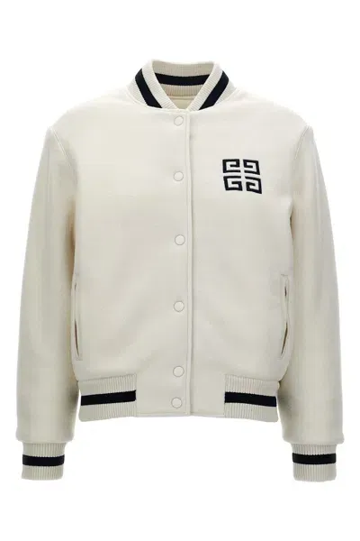 Givenchy Varsity Bomber Jacket In White