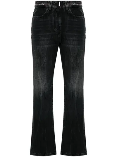 Givenchy Flared Jeans With Iconic Branding And Premium Cotton Fabric In Black