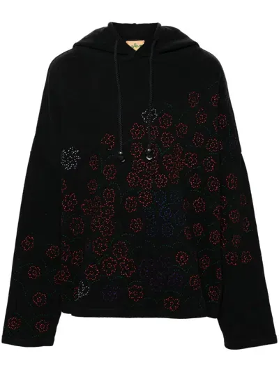 Glass Cypress Black Floral Hoodie