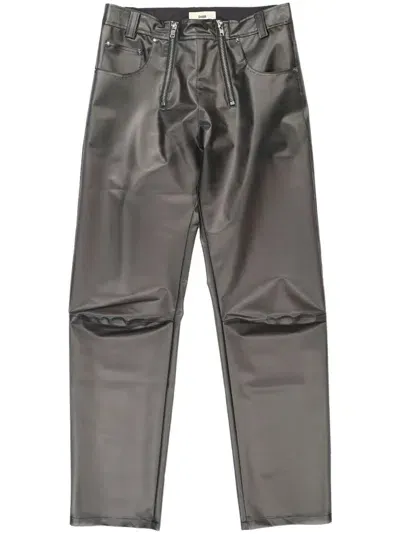 Gmbh Double-zip Straight-leg Trousers In Grey