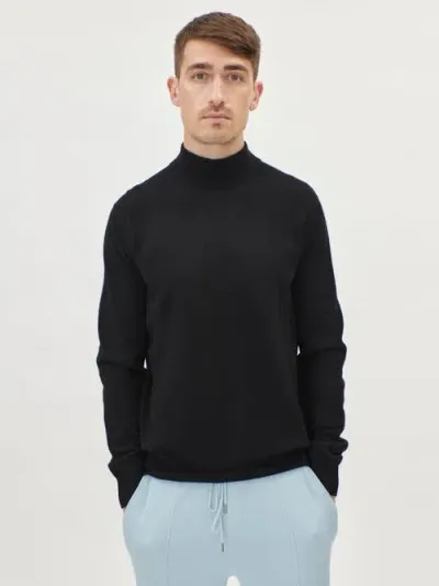 Gobi Cashmere High Neck Sweater In Black