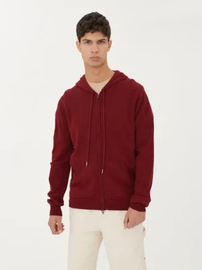 Gobi Cashmere Zipper Hoodie In Bordeaux