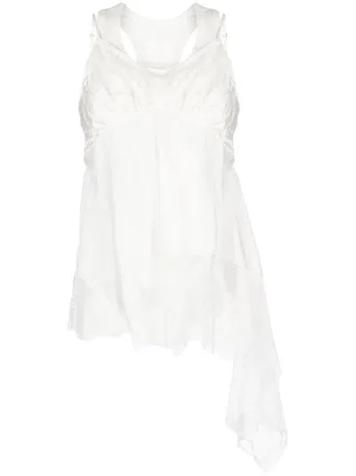 Goen J Lace-trimmed Double-layer Camisole In Ivory