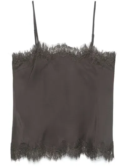 Gold Hawk Lace-trim Camisole In Grey