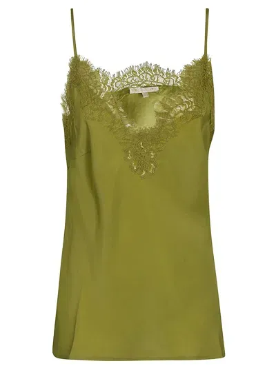 Gold Hawk Laced Top In Green