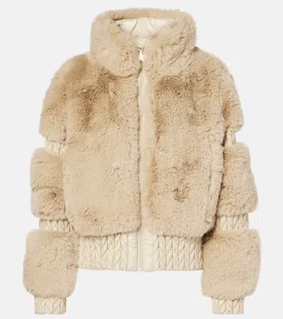 Goldbergh Faux Fur Ski Jacket In Beige