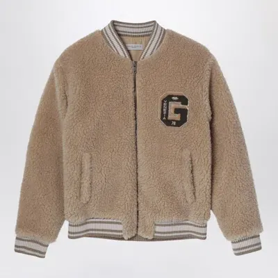 Golden Goose Beige Fleece Bomber Jacket In Neutrals