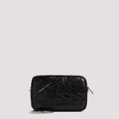 Golden Goose Mini Star Bag In Leather With Tone-on-tone Star In Black