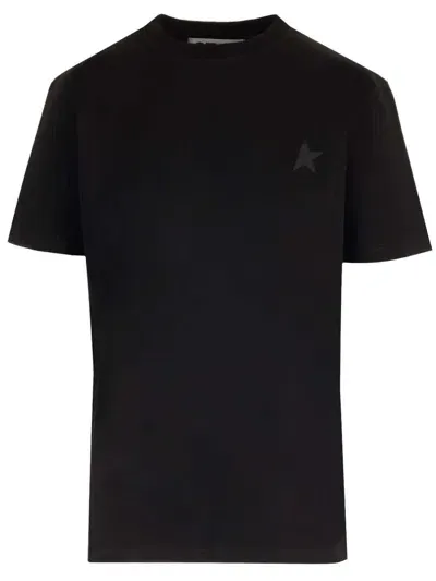 Golden Goose Black T-shirt With Black Star In Schwarz