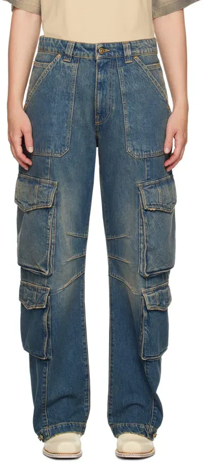 Golden Goose Blue Distressed Finish Jeans In 50100 Blue