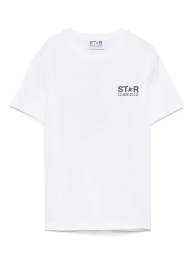 Golden Goose Kids' Contrasting-logo T-shirt In White