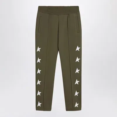 Golden Goose Kids' Dark Green Jogging Trousers With Stars