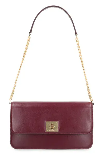 Golden Goose Gioia Leather Shoulder Bag In Red-purple Or Grape