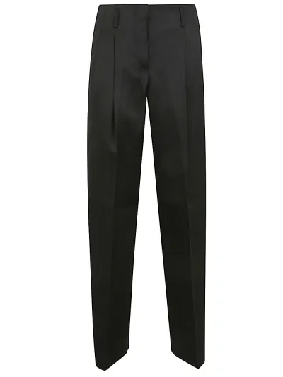 Golden Goose Pant Wide Leg In Light Dry Wool Gabardine In Black