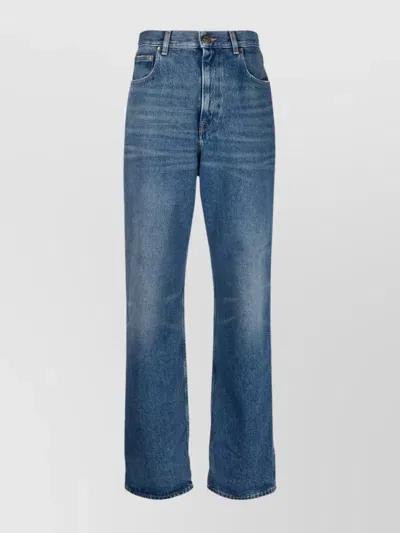 Golden Goose High Waist Wide Leg Denim Jeans In Blue