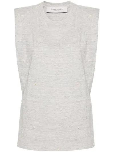 Golden Goose Isabel Shoulder-pads T-shirt In Grey