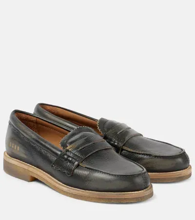 Golden Goose Jerry Leather Penny Loafers In Black