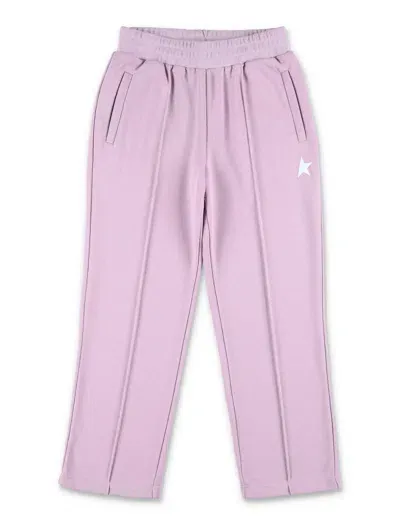 Golden Goose Kids' Star Cotton Blend Jogging Pants In Fair Orchid