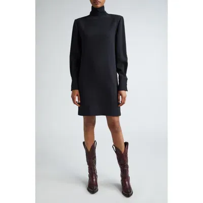 Golden Goose Journey Back Tie Long Sleeve Jersey Shift Dress In Polar Night