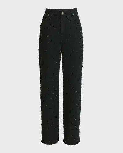 Golden Goose Journey Kim Embellished Straight-leg Jeans In Black