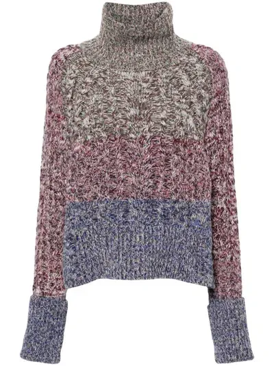 Golden Goose `journey` Knit Turtle-neck Sweater In Multi