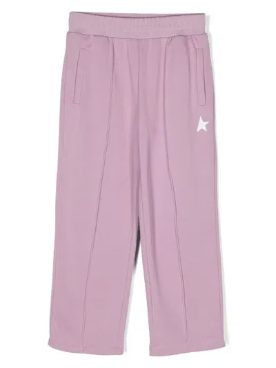 Golden Goose Kids Pantaloni Sportivi Con Stampa In Purple