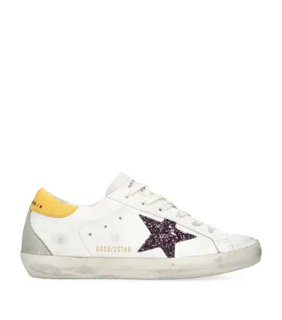 Golden Goose Leather Embellished Superstar Sneakers In White