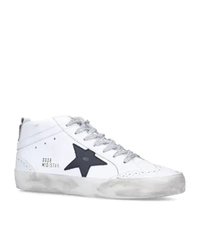 Golden Goose Leather Mid Star Sneakers In White