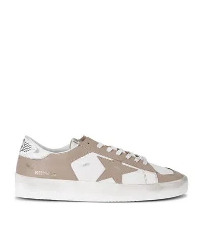 Golden Goose Leather Stardan Sneakers In Beige