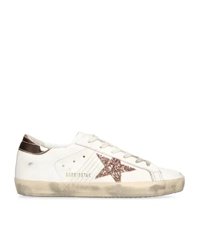 Golden Goose Leather Supe-star Sneakers In White