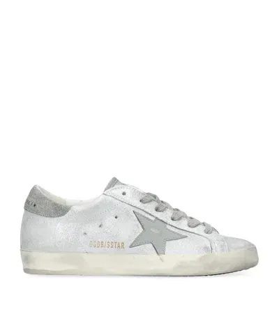 Golden Goose Leather Super Star Sneakers In Silver