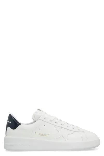 Golden Goose Men's White Leather Sneakers With Iconic Star Patch And Contrasting Heel Insert