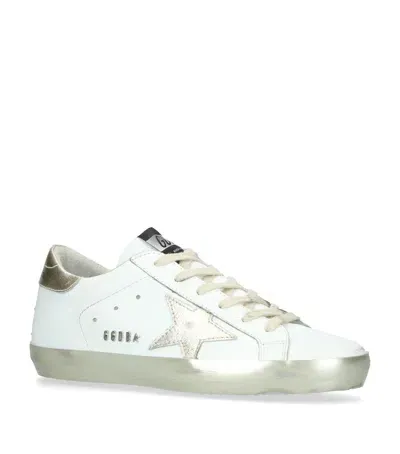 Golden Goose Metallic Superstar Sneakers In White