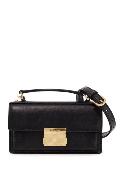 Golden Goose Mini Distressed Leather Venice Bag In Black (black)