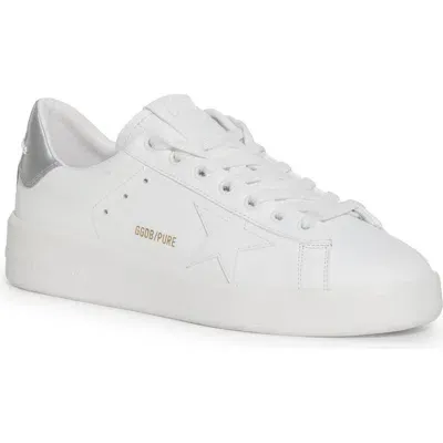 Golden Goose Purestar Low Top Sneaker In White/silver