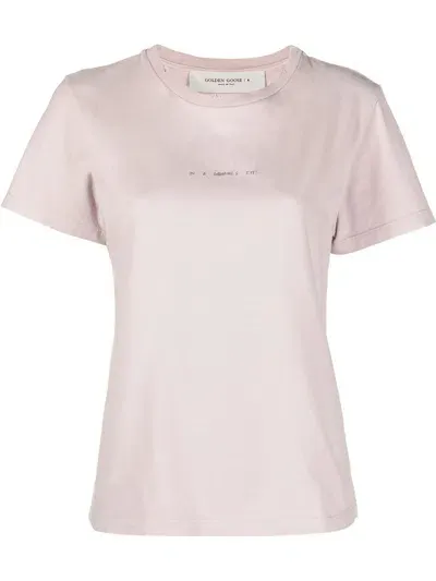 Golden Goose T-shirt Mit Logo-print In Pink