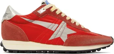 Golden Goose Red Marathon Sneakers In Red/silver