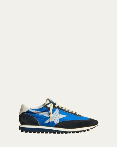 Golden Goose Running Marathon Panelled Sneakers In Royal Blue/dark Blue