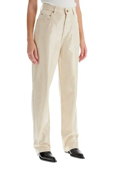 Golden Goose Sequin Embellished Jeans In Beige