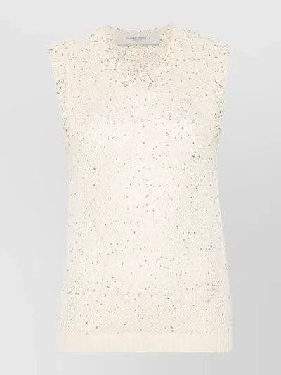 Golden Goose Melyssa Sequin-embellished Knitted Top In Neutrals