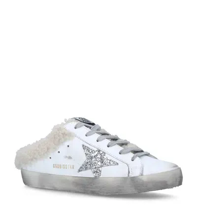 Golden Goose Shearling Superstar Slip-on Sneakers In White