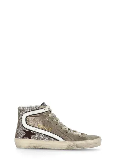 Golden Goose Slide Double Quarter Sneakers In Grey