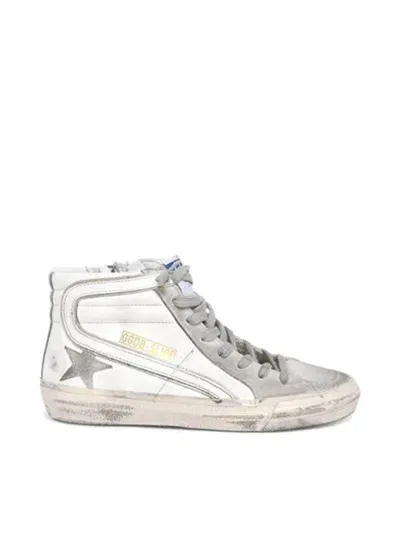 Golden Goose Slide High Top Sneakers In White