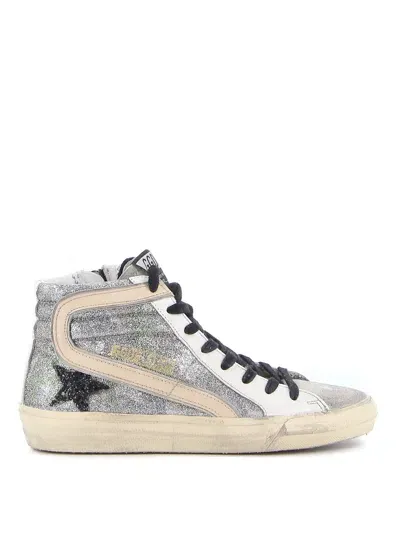 Golden Goose Slide Sneakers In Silver